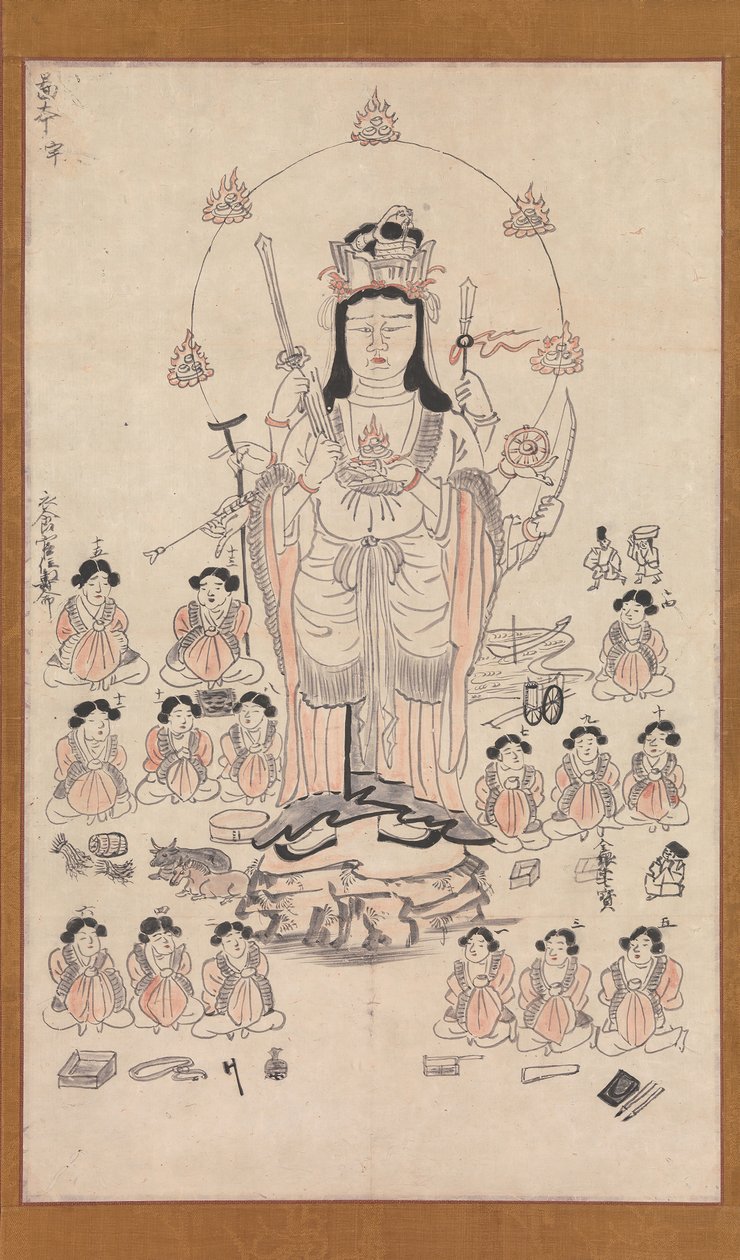 Benzaiten og Femten Attendants, 1200-tallet. af Unbekannt