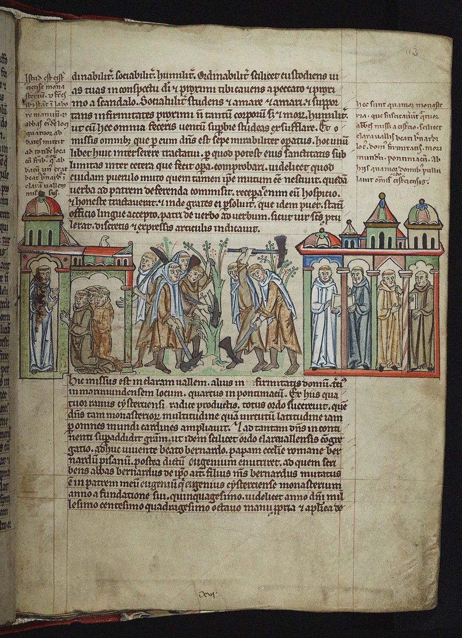 Bernard af Clairvaux sender munke til datterhuse, cisterciensermunke, 1249-1250. af Unbekannt