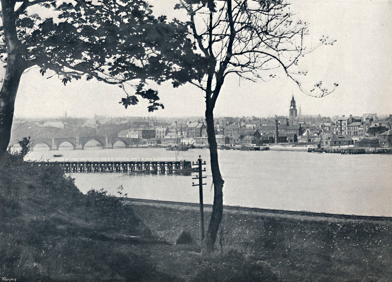 Berwick - Fra Spittal, viser Berwick Bridge, 1895 af Unbekannt