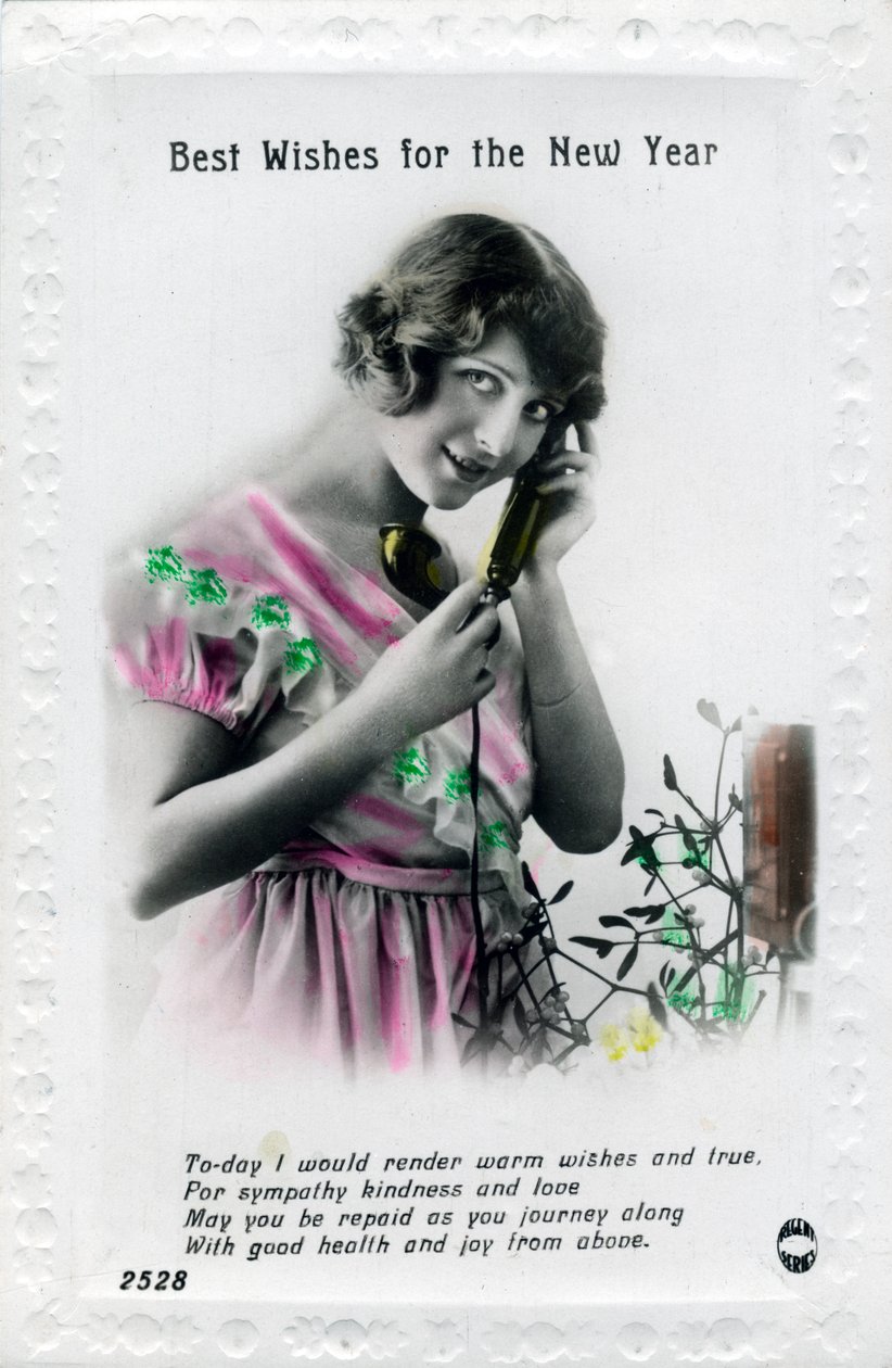 De bedste ønsker for det nye år, lykønskningskort, c1920