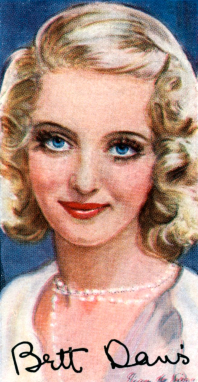 Bette Davis, 1908-1989, to gange Oscar-vindende amerikansk skuespillerinde, 20. århundrede af Unbekannt