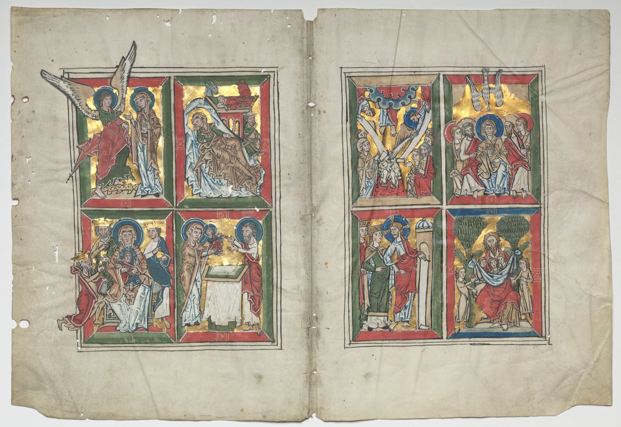 Bifolia med scener fra Kristi liv, 1230-1240. af Unbekannt
