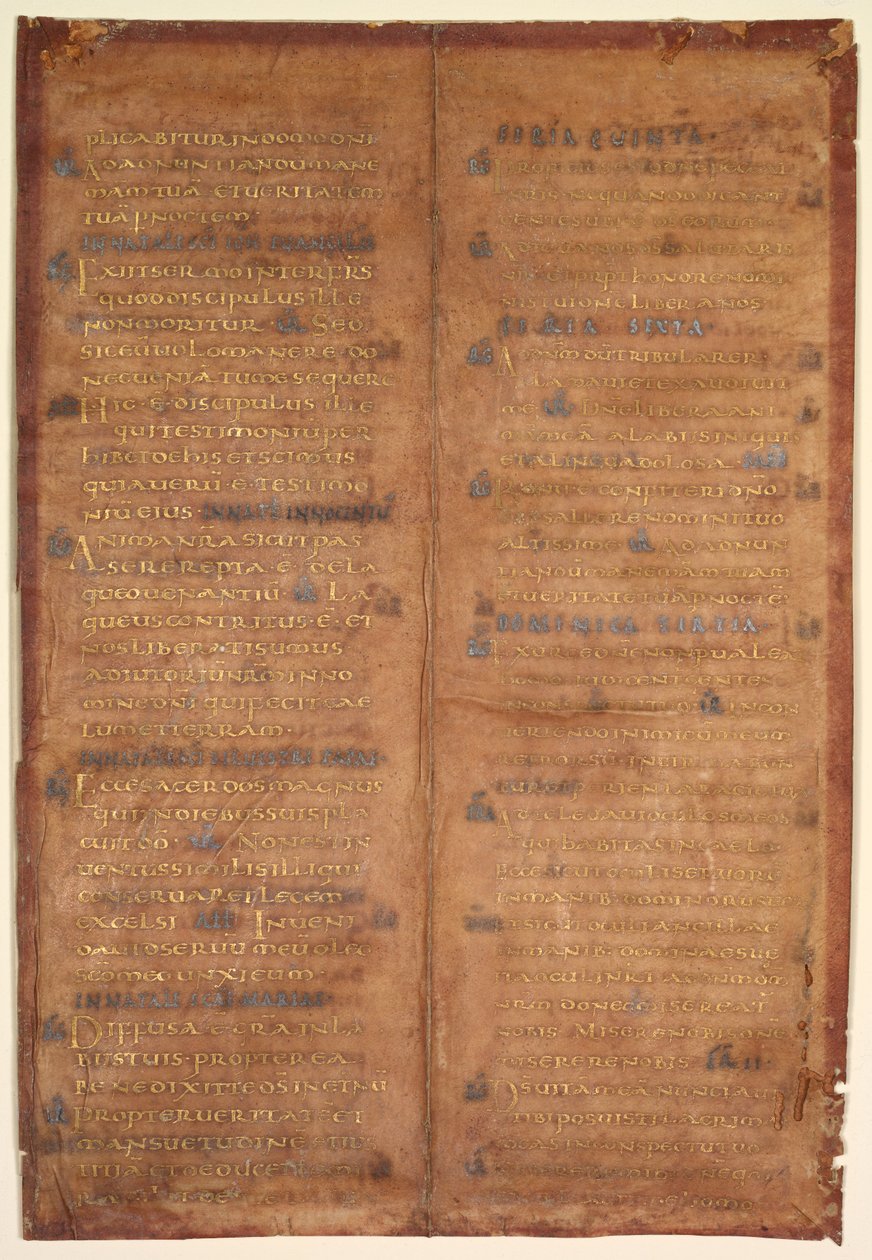 Bifolium udskåret fra en karolingisk Gradual, ca. 830-860. af Unbekannt