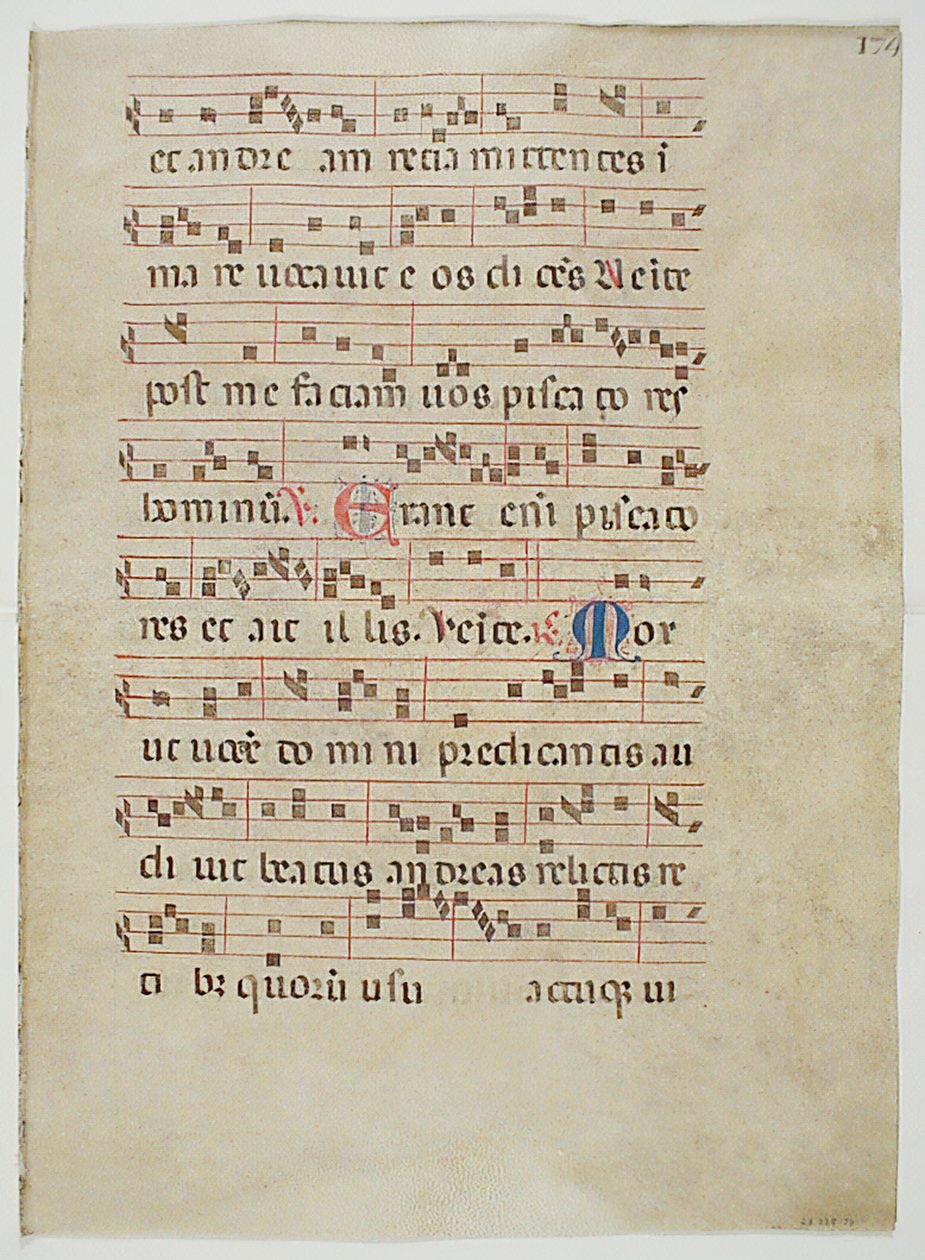 Bifolium fra et antifonarium, italiensk, 1300-tallet. af Unbekannt