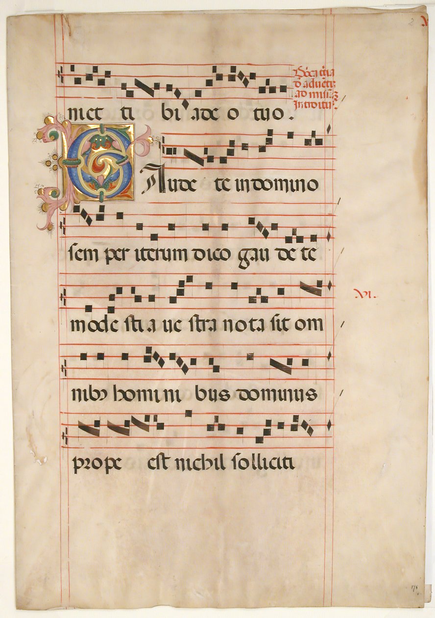 Bifolium med Foliated Initial C, fra en Gradual, anden halvdel af 1400-tallet. af Unbekannt