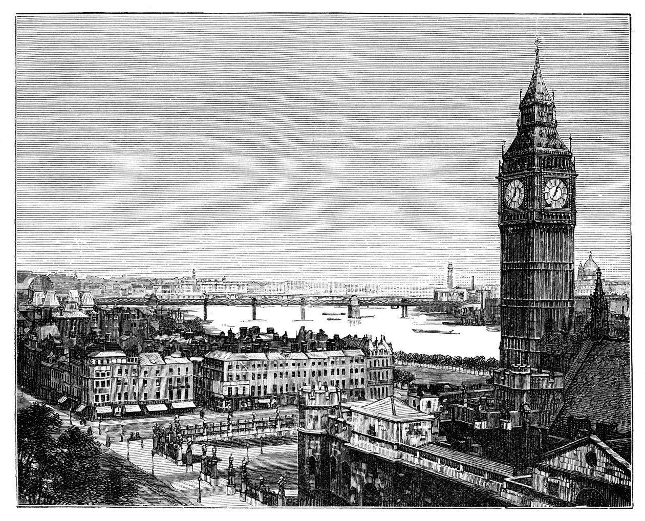 Big Ben and the Houses of Parliament, Westminster, London, 1870 af Unbekannt