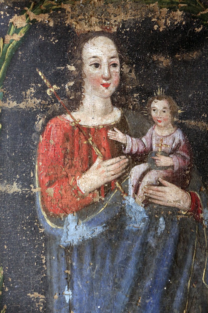 Bionnassay barok kapel. Jomfru Maria og Jesus. Frankrig af Unbekannt