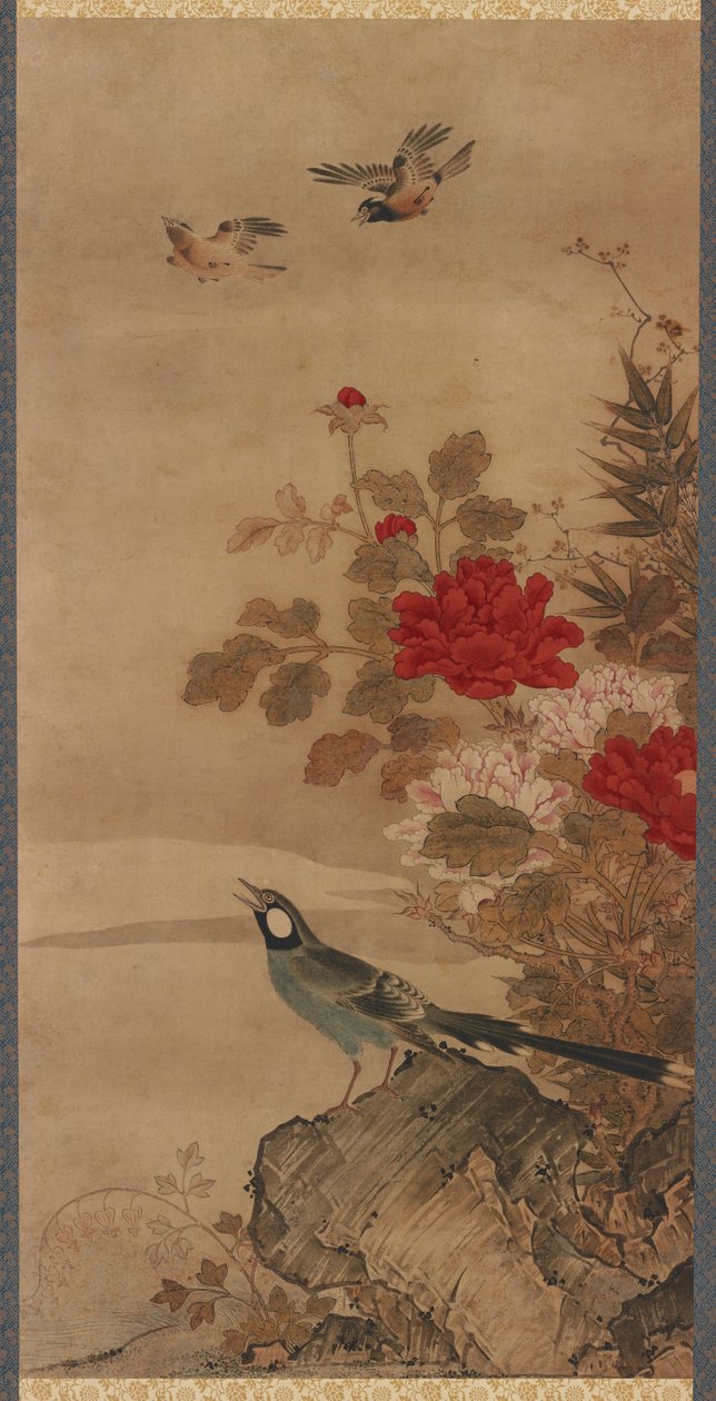 Fugle og blomster, Edo-perioden, 1700-tallet. af Unbekannt