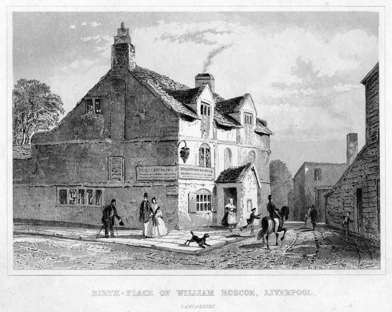William Roscoes fødested, Liverpool, Lancashire, 1800-tallet af Unbekannt