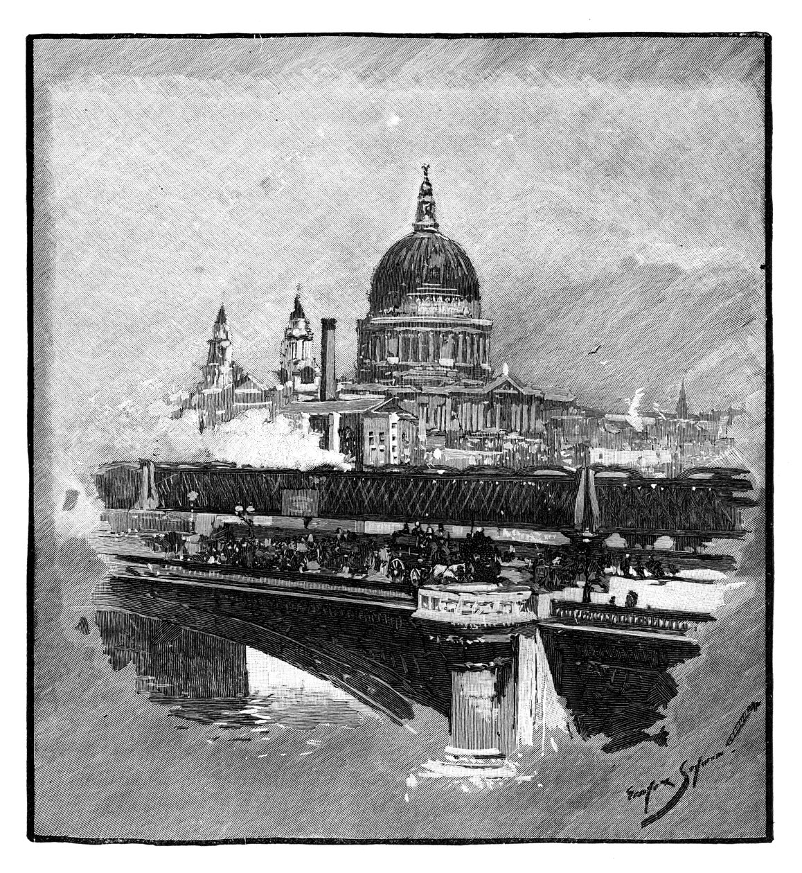 Blackfriars Bridge og St Pauls Cathedral, London af Unbekannt