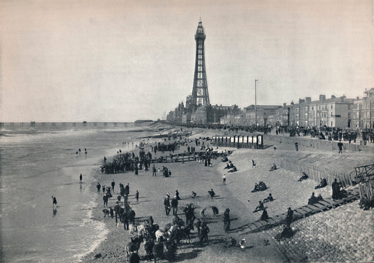 Blackpool - Udsigt over fronten, viser tårnet, 1895 af Unbekannt