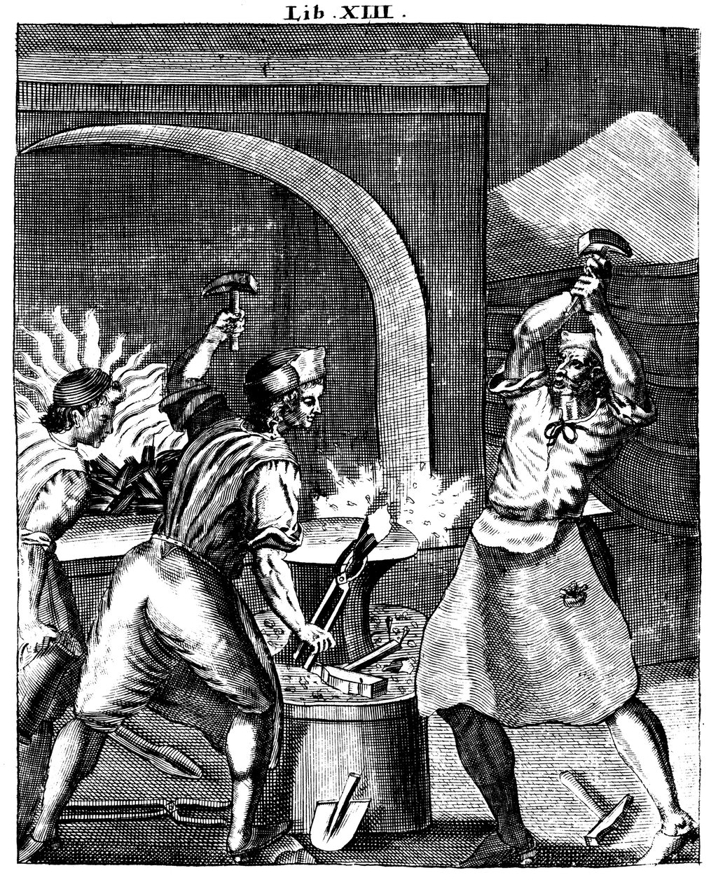Smede på arbejde, 1715 af Unbekannt