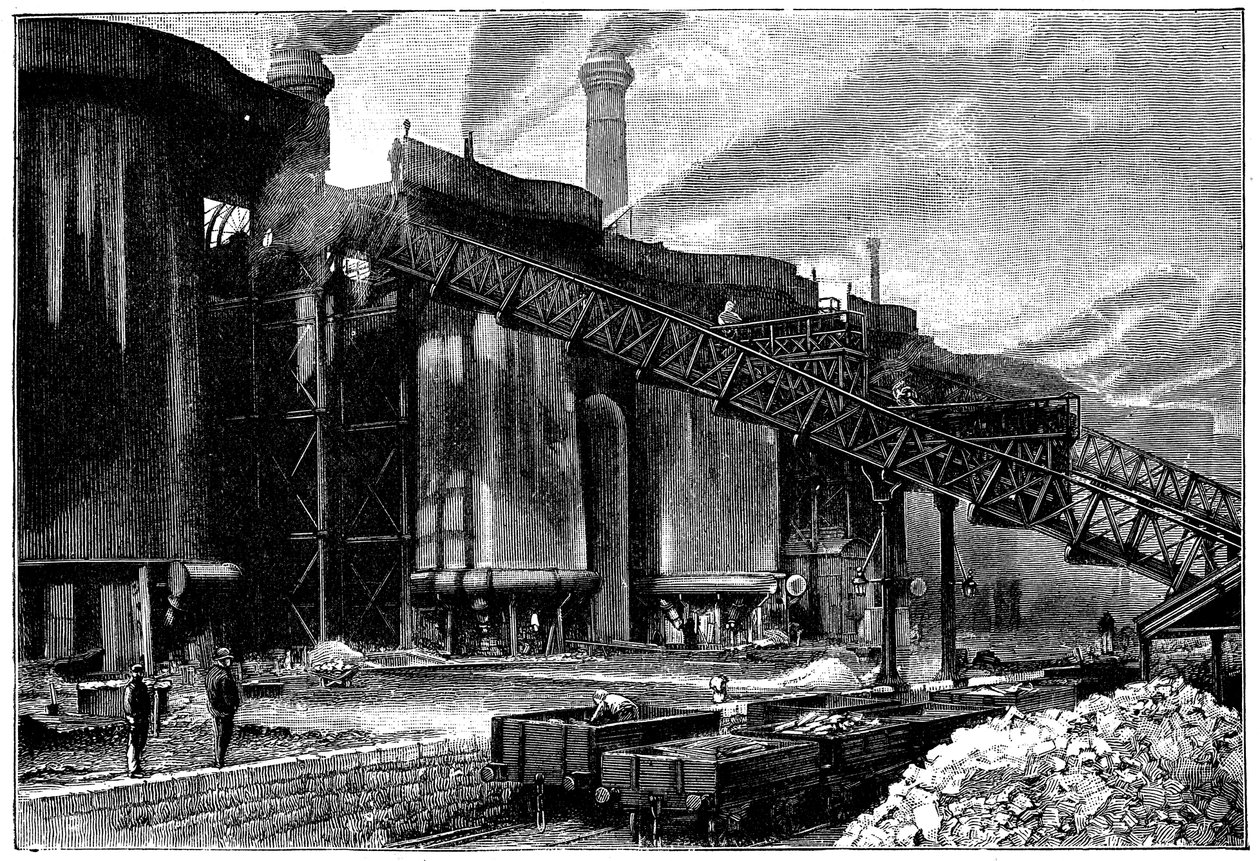 Højovne, Barrow Hematite Iron and Steel Company, Barrow in Furness, Cumbria, 1890 af Unbekannt