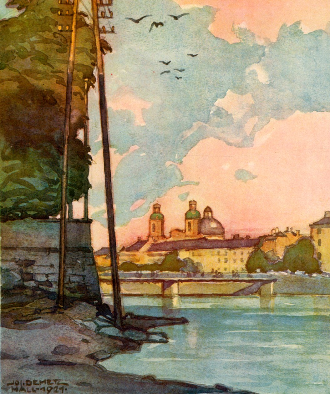 Blick auf Die Innbrucke, Overlooking the River Inn, c1929. af Unbekannt