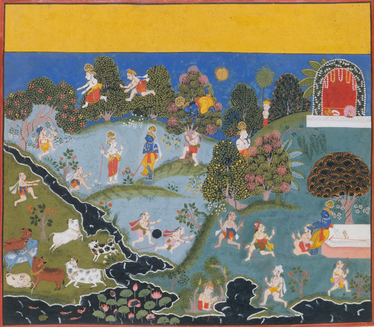 Blindmans Bluff...fra en spredt Bhagavata Purana Ancient Stories of Lord Vishnu, c1715-20. af Unbekannt