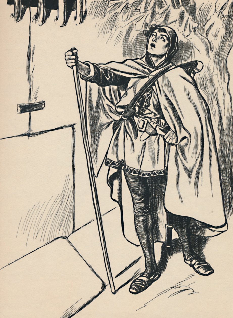 Blondel synger under Richards vindue, c1907 af Unbekannt