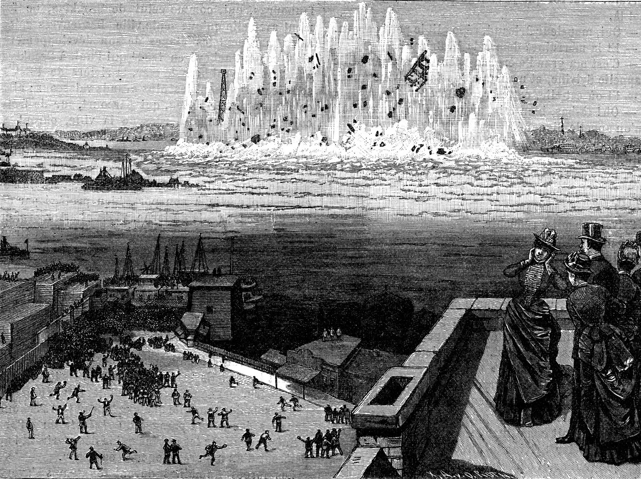 Blow up Flood Rock, 1885, 1886. af Unbekannt