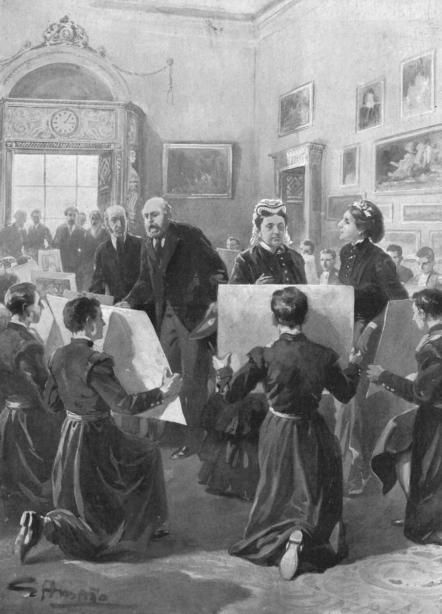 Bluecoat Boys viser deres tegninger til dronning Victoria på Buckingham Palace, 1873, 1901. af Unbekannt