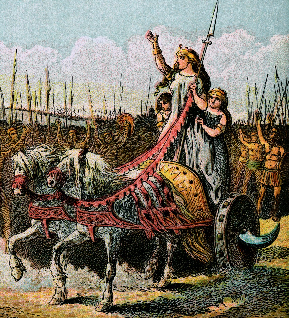 Boadicea og hendes hær, c1850 af Unbekannt