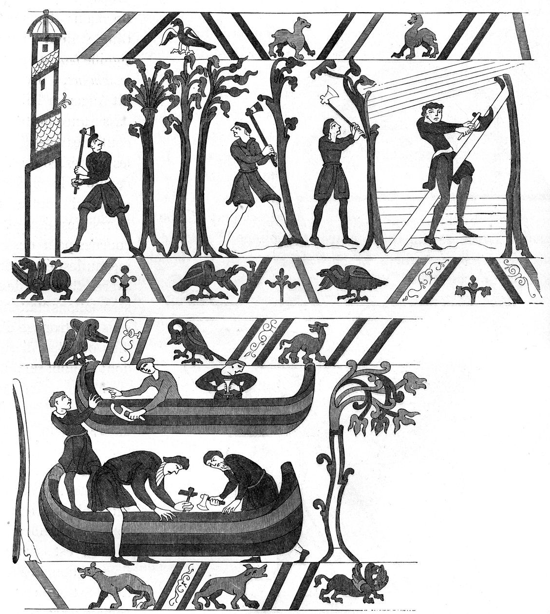 Båd- og skibssnedkere, fra slutningen af det 11. tidlige 12. århundrede 1849 af Unbekannt