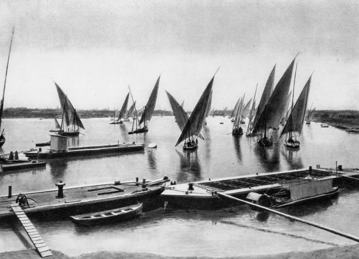 Både på Nilen, Cairo, Egypten, c1920