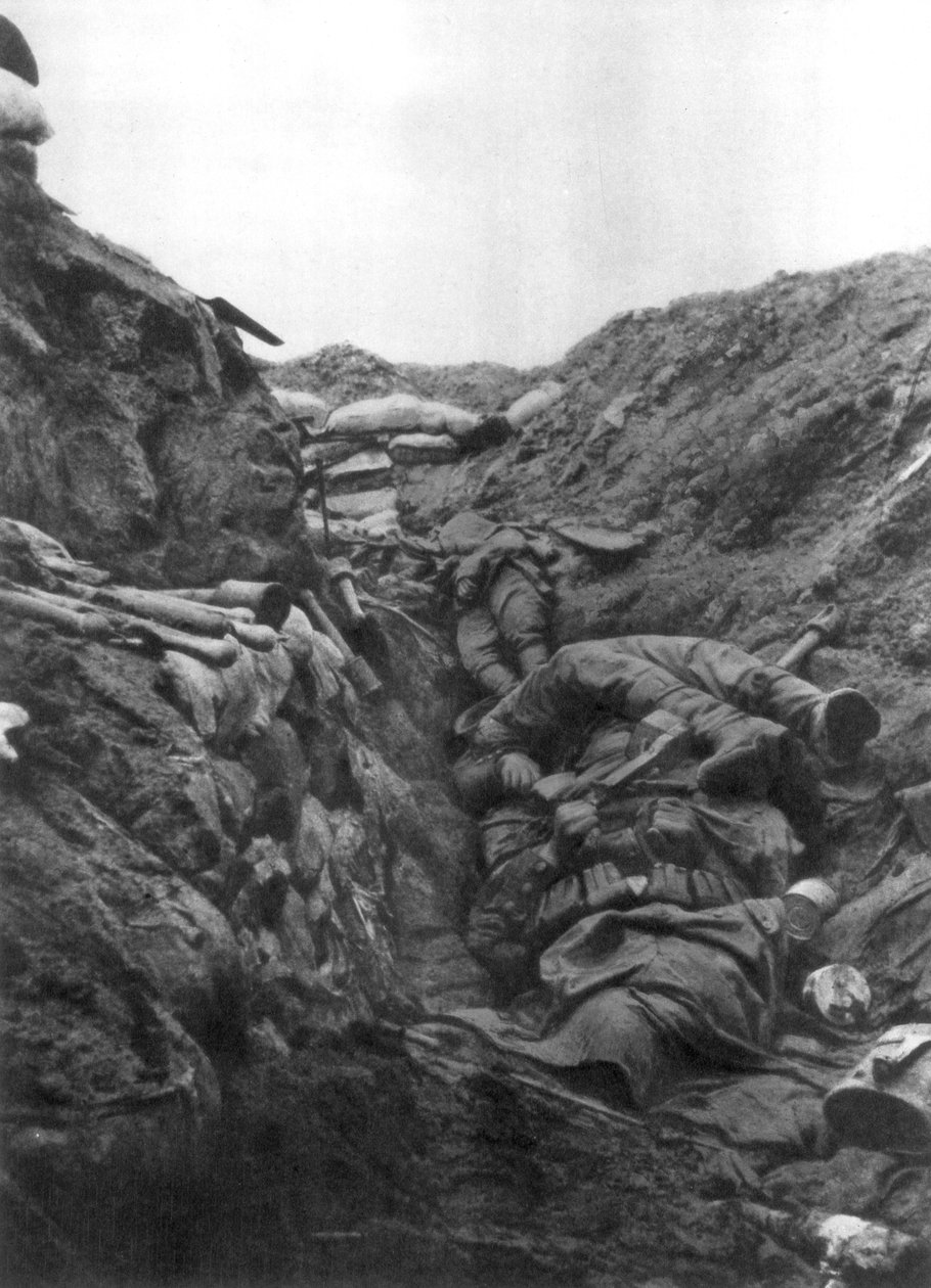 Lig i en skyttegrav ved Mort Homme, Verdun, Frankrig, 9. april 1916 af Unbekannt