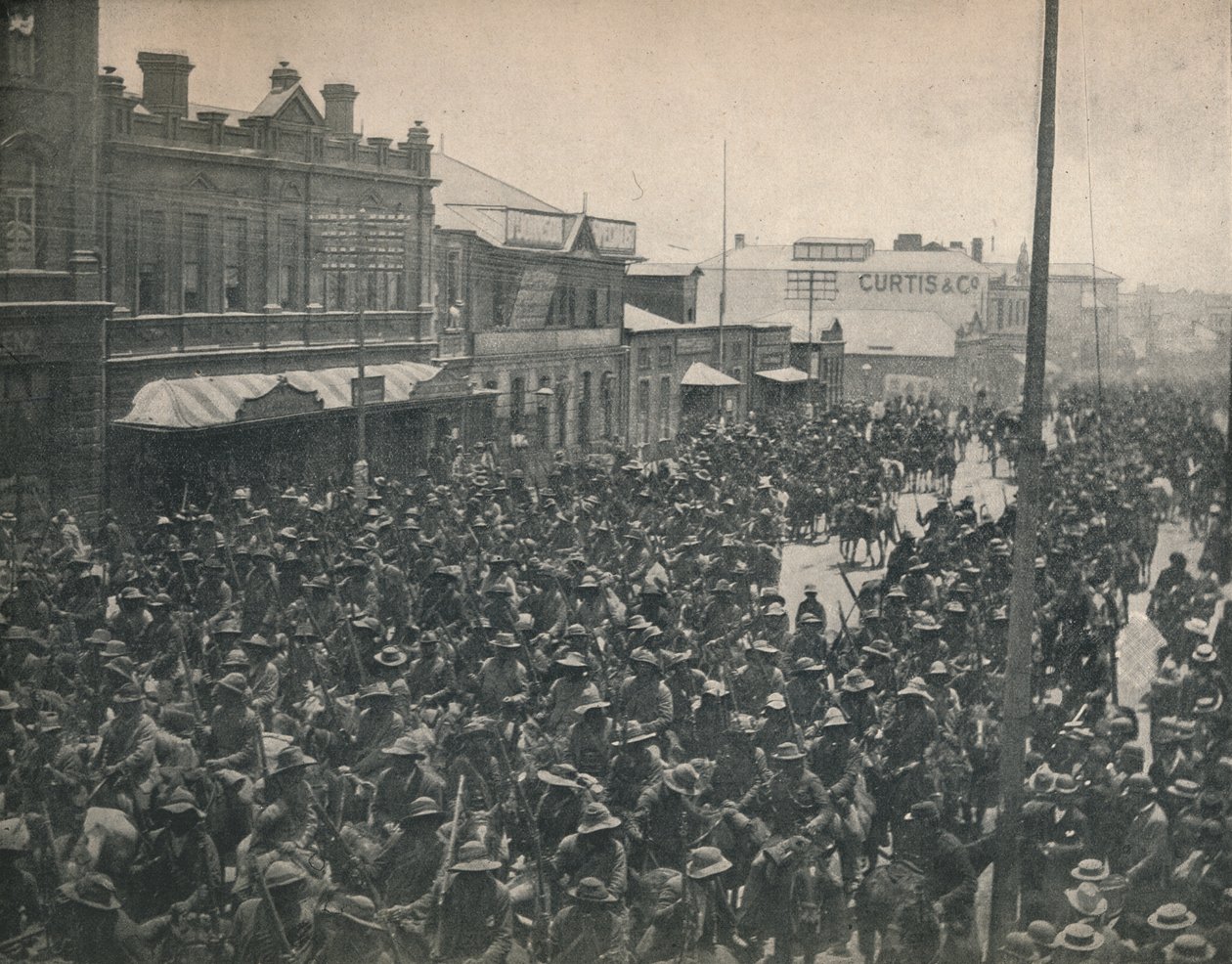 Boer Commando passerer gennem Johannesburg Anden Transvaal-krig, c1900. af Unbekannt