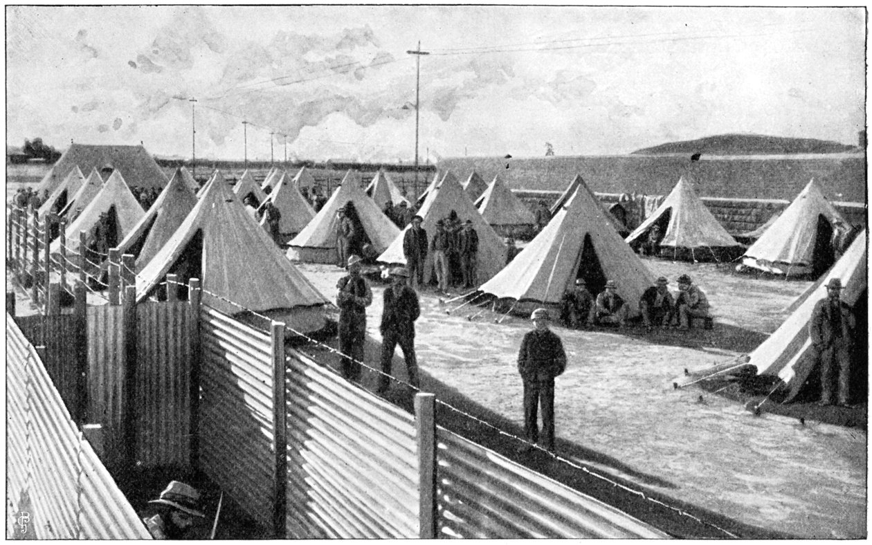 Boer-fanger i en lejr i Bloemfontein, 2. Boer-krig, 1899-1902 af Unbekannt