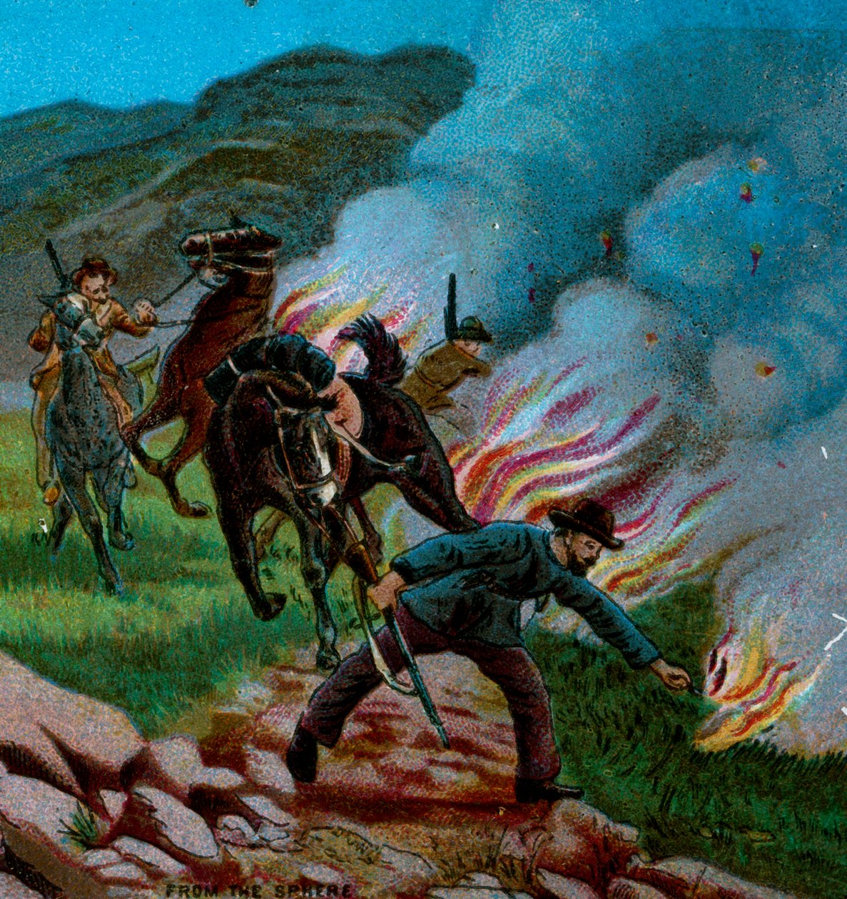 Boers Firing the Veldt, 1900 af Unbekannt