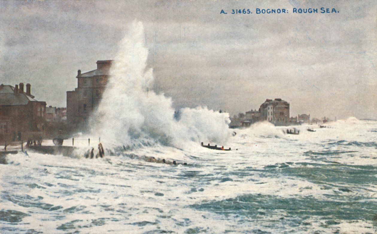 Bognor: Rough Sea, slutningen af det 19.-begyndelsen af det 20. århundrede. af Unbekannt