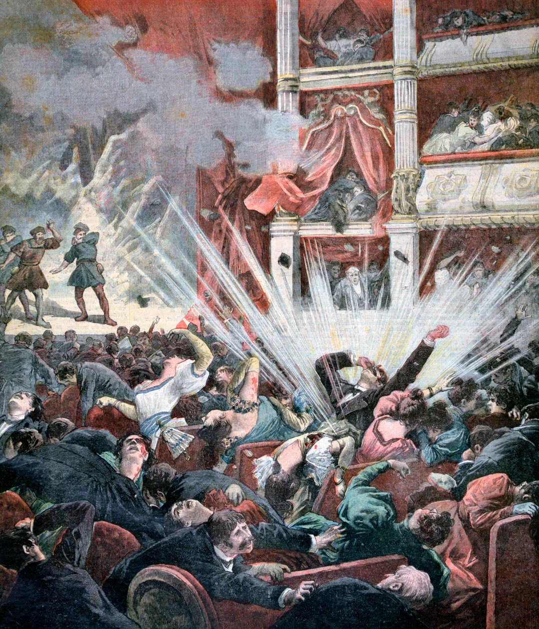Bombeeksplosion i Liceu Theatre, Barcelona, 1893 af Unbekannt
