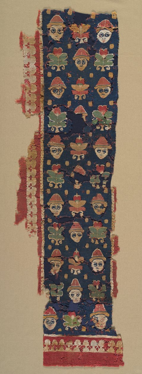 Border of Heads and Palmettes from a Large Hanging, 500s. af Unbekannt