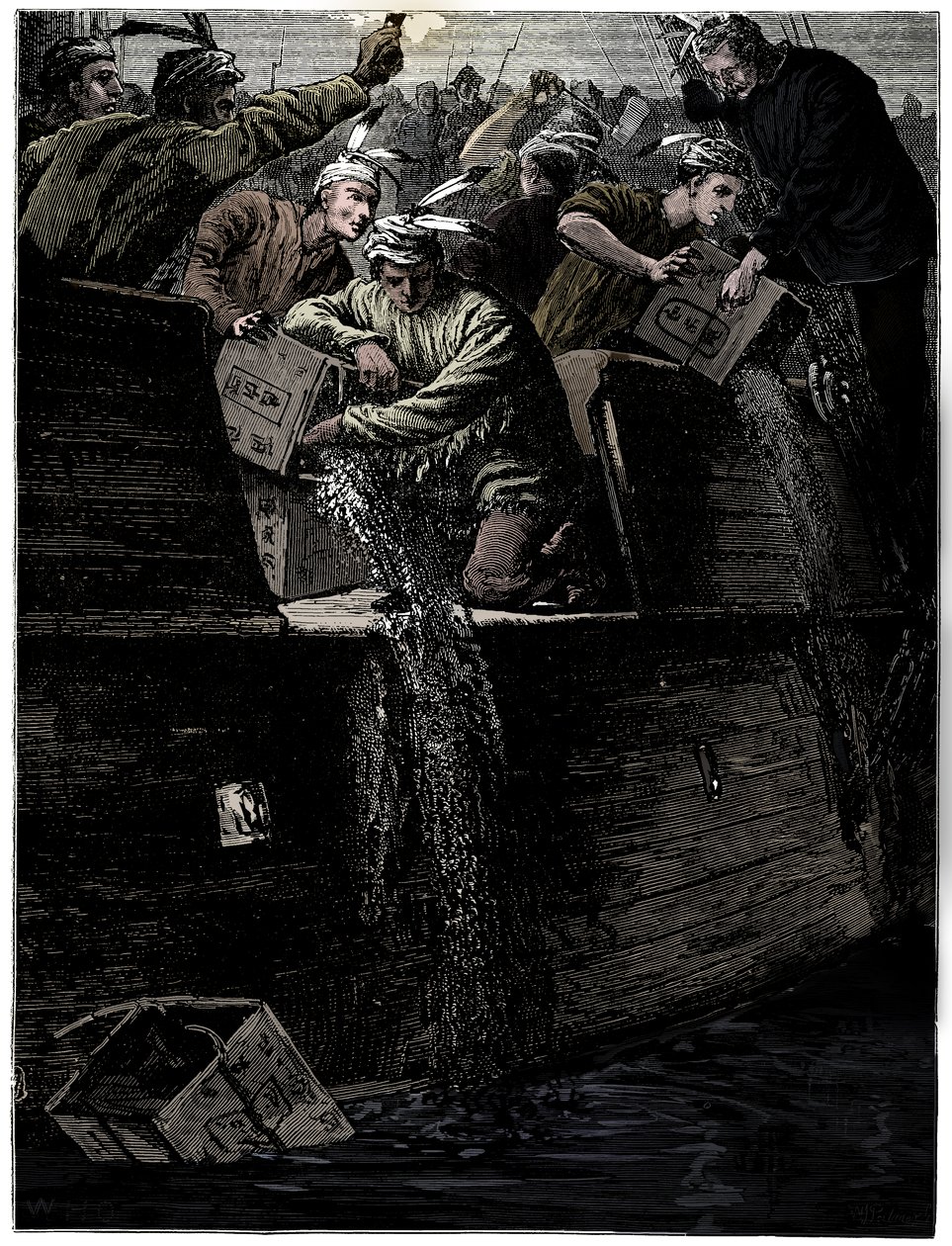Boston Tea Party, 26. december 1773 af Unbekannt