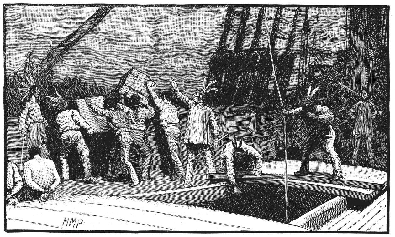 Boston Tea Party, 26. december 1773 af Unbekannt