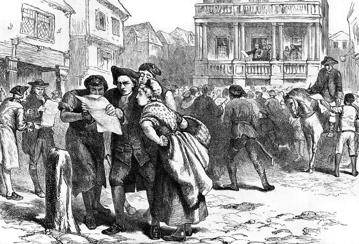 Bostonianere læser frimærkeloven, 1765 c1880 af Unbekannt