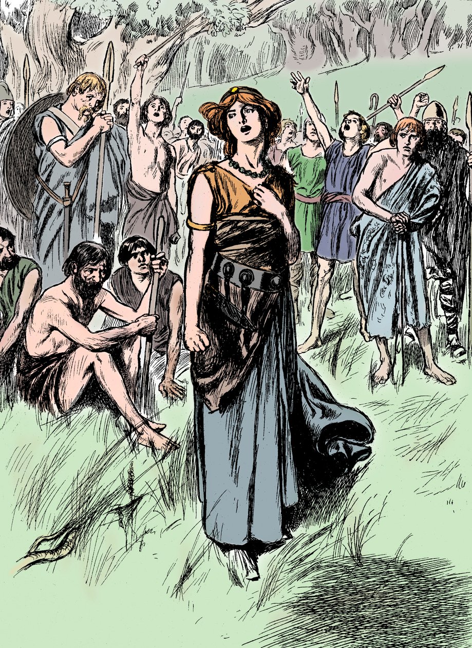 Boudicca Boadicea britiske dronning af Iceni fra det forrige århundrede, der samler sine tropper, ca. 1900 af Unbekannt