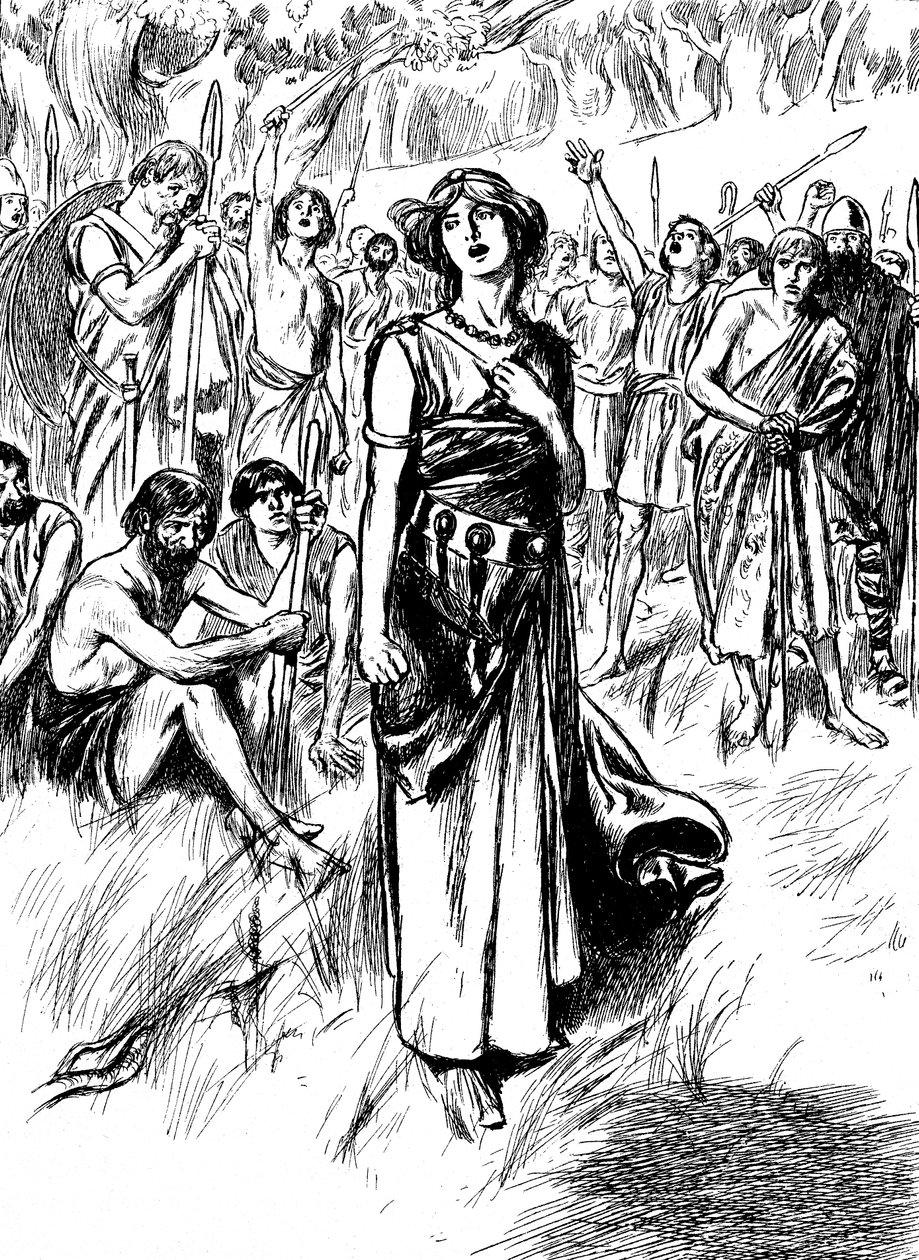 Boudicca Boadicea britiske dronning af Iceni fra det forrige århundrede, der samler sine tropper, ca. 1900 af Unbekannt