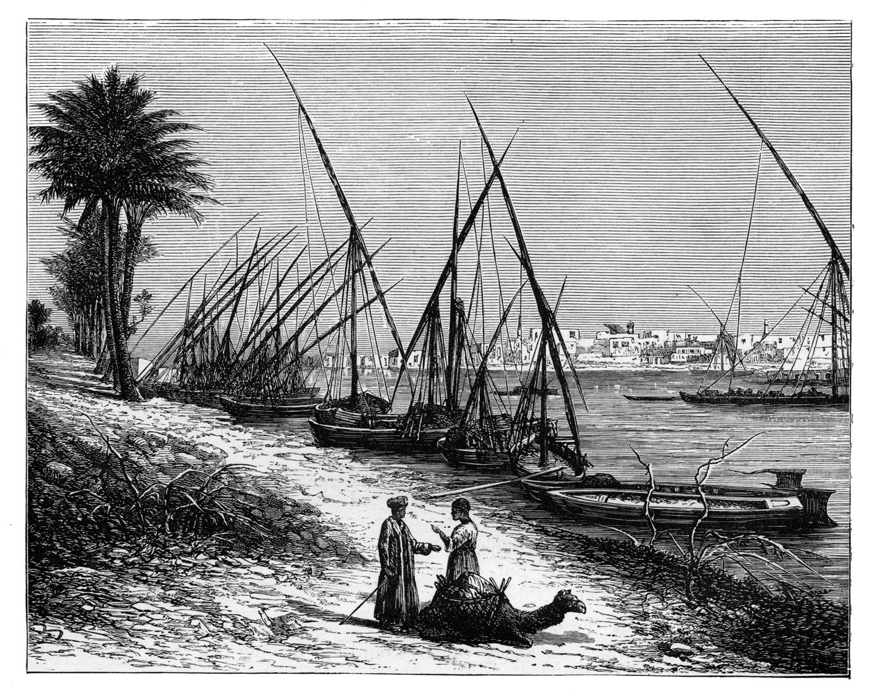 Boulak ved Nilen, Cairo, Egypten, c1890 af Unbekannt