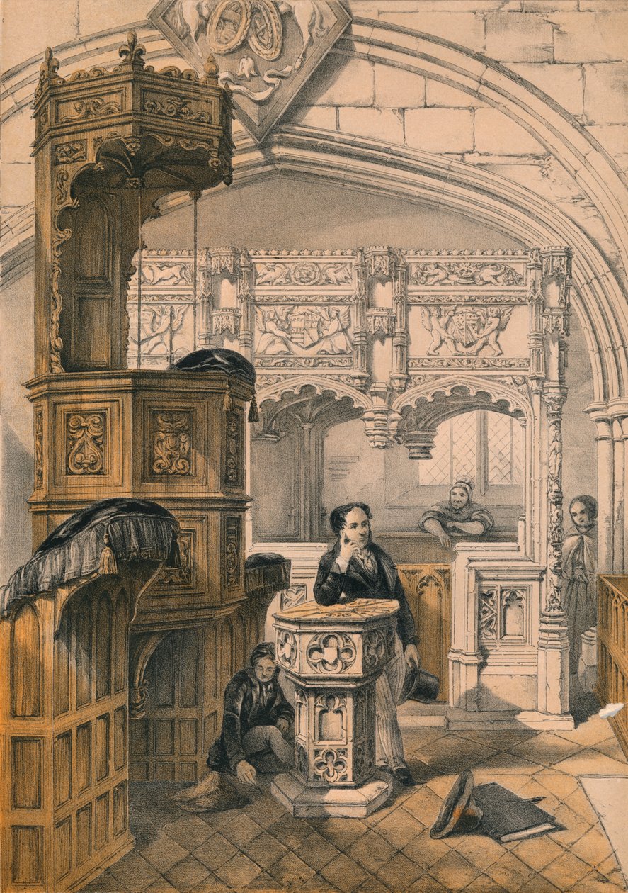 Boxgrove Church, Sussex, 1800-tallet. af Unbekannt