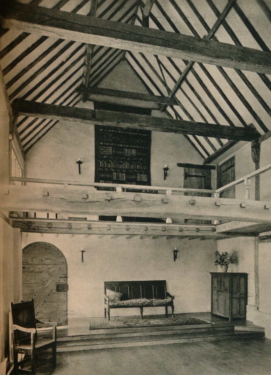 Boxhurst Farm, Kent: End of Dance Room. Restaureret og konverteret af Oliver Hill, c1928 af Unbekannt