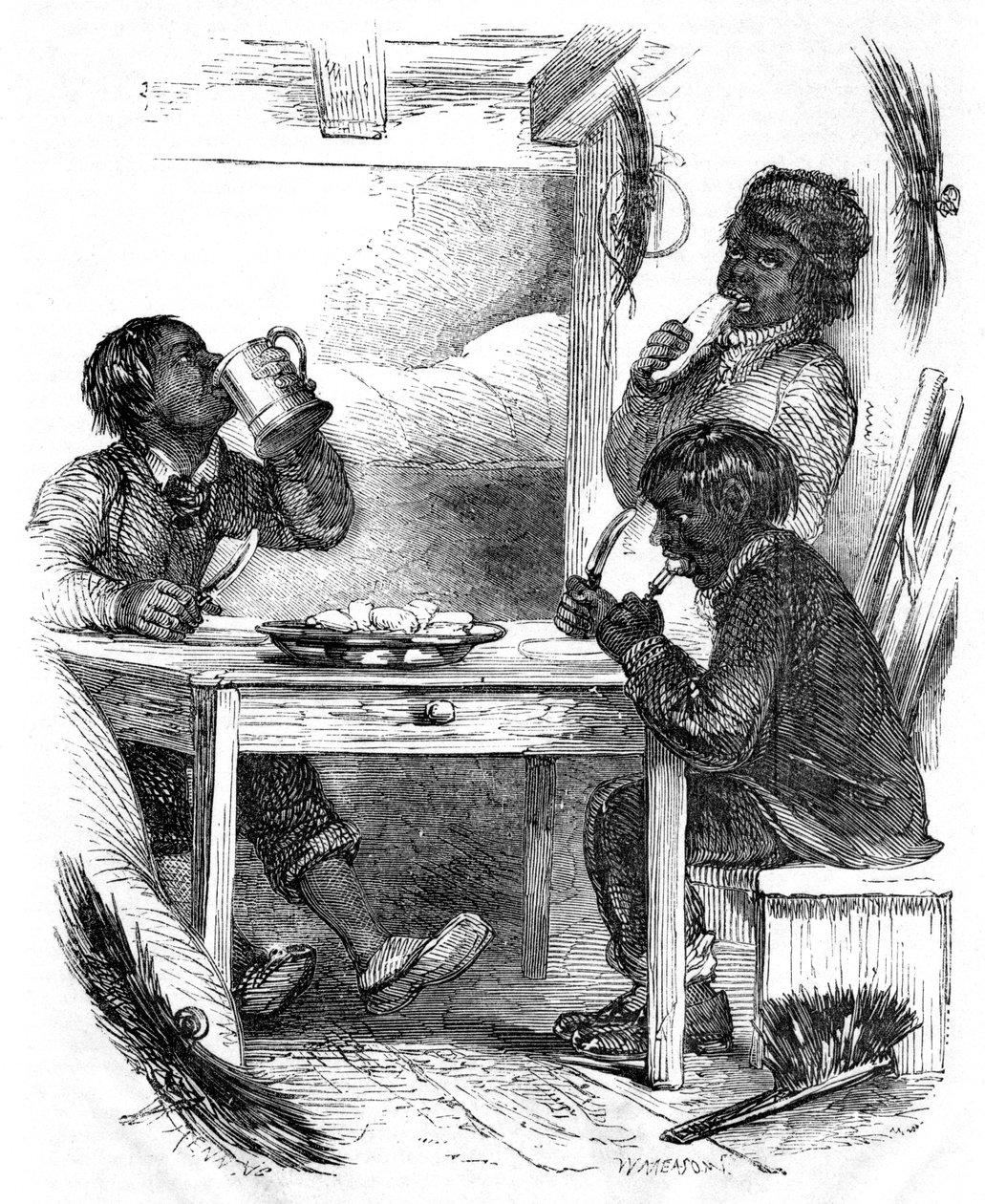 Skorstensfejere spiser deres aftensmåltid, 1861 af Unbekannt