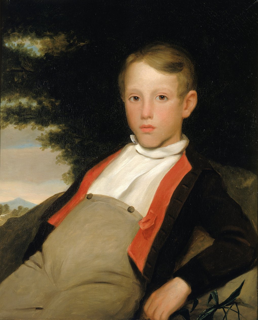 Dreng i et landskab, ca. 1840. af Unbekannt