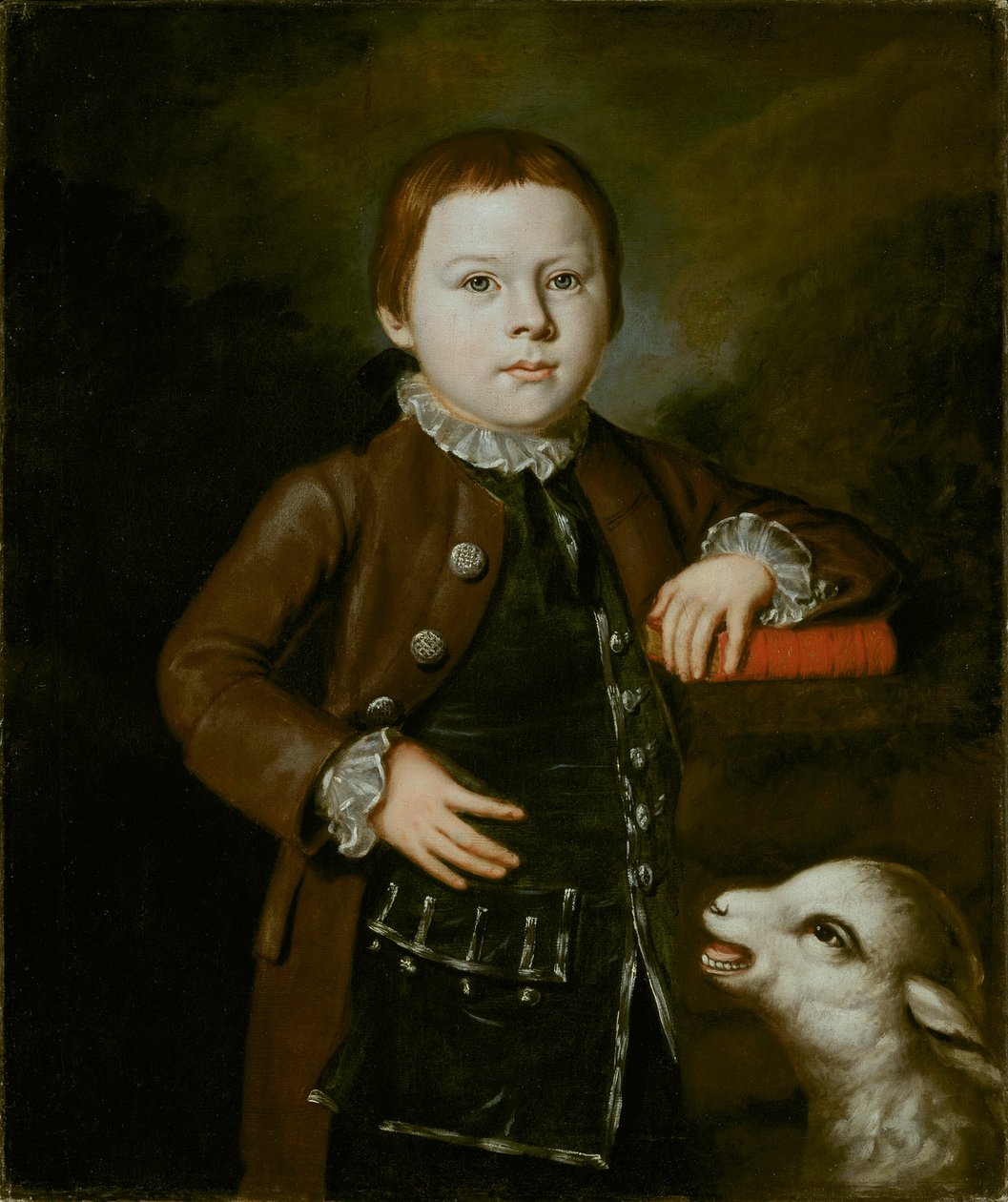 Dreng af Hallett familie med lam, 176676. af Unbekannt