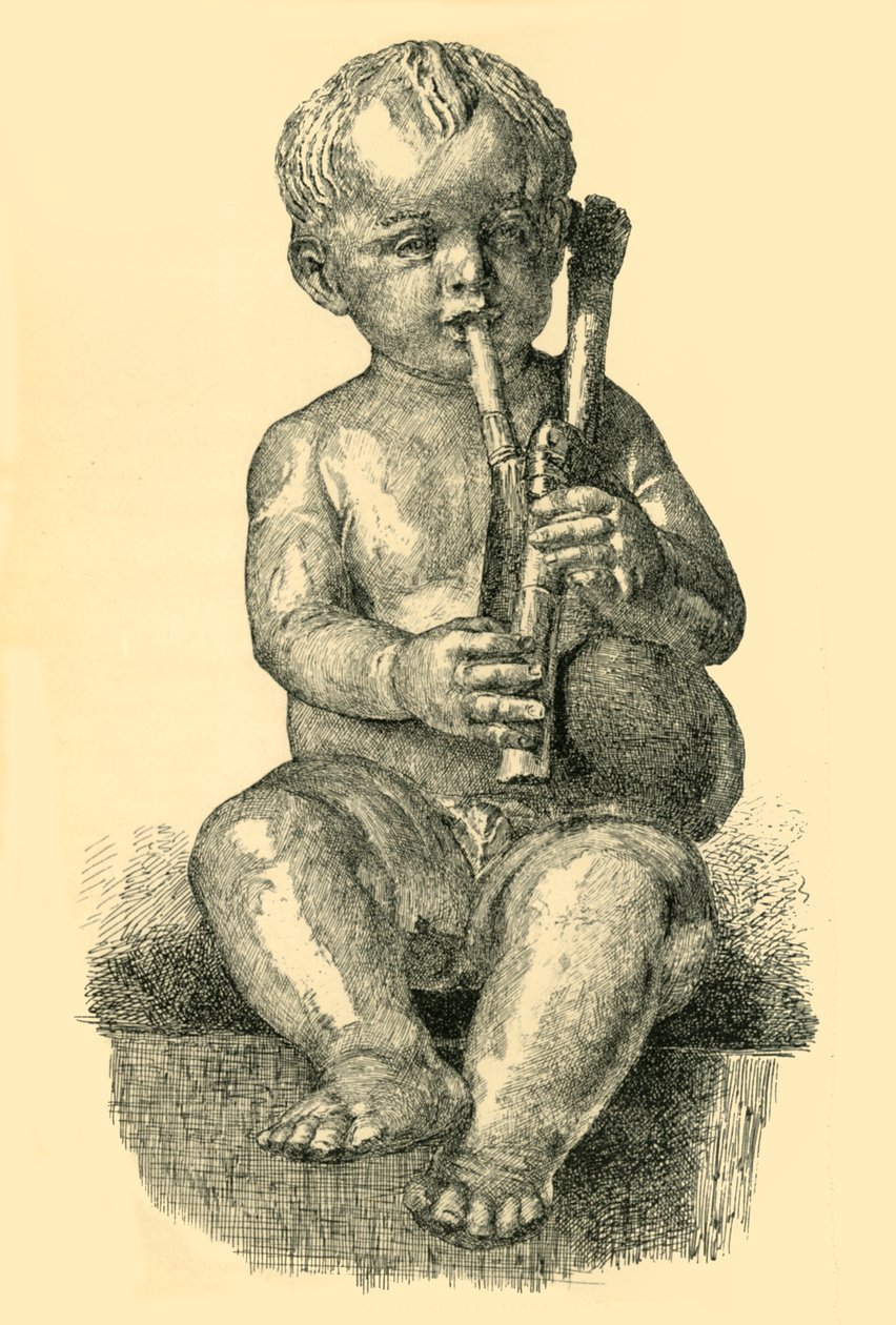 Dreng, der spiller sækkepibe, c1490-1520, 1881. af Unbekannt