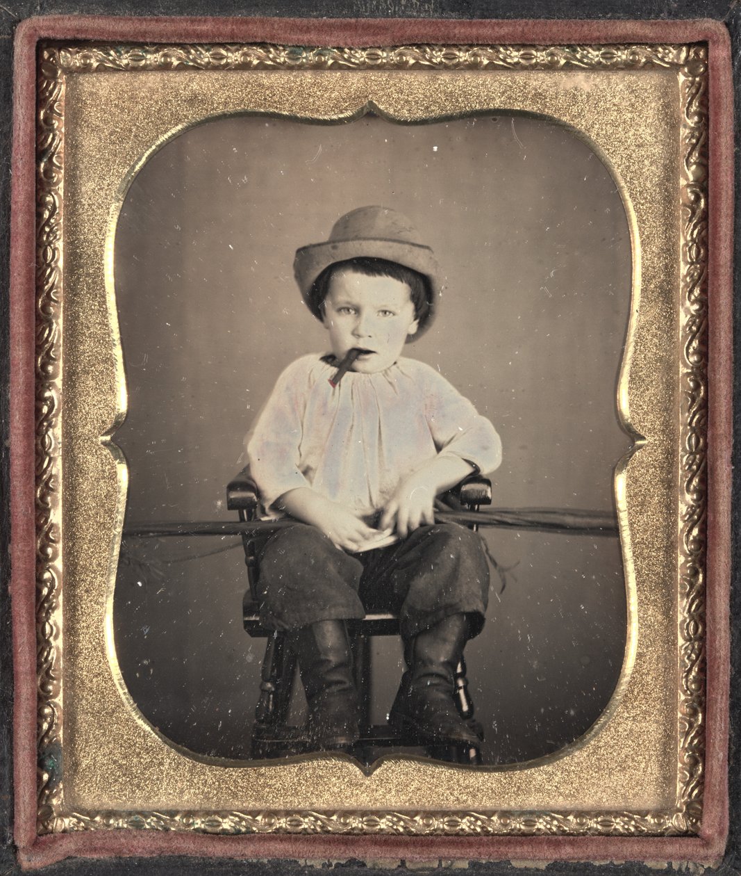 Dreng med cigar, ca. 1855. af Unbekannt