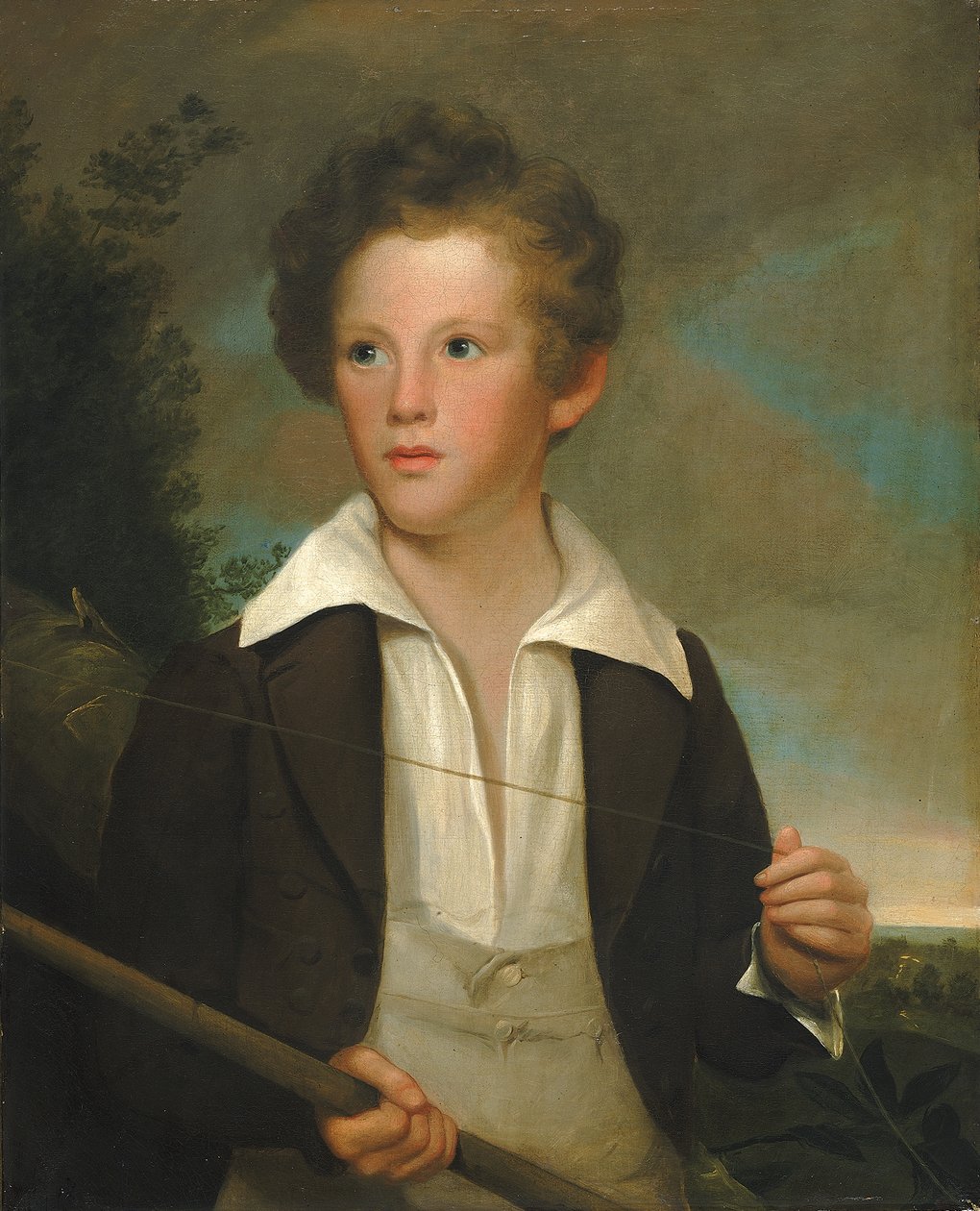 Dreng med fiskestang, ca. 1840. af Unbekannt