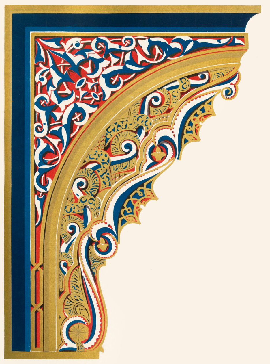 Beslag, der understøtter loftet i portikken, Court of the Lions, 1907. af Unbekannt
