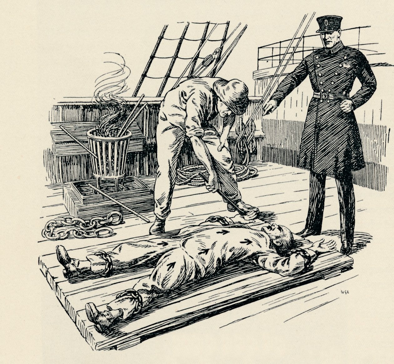 Branding af en straffefange, 1829, 1934 af Unbekannt
