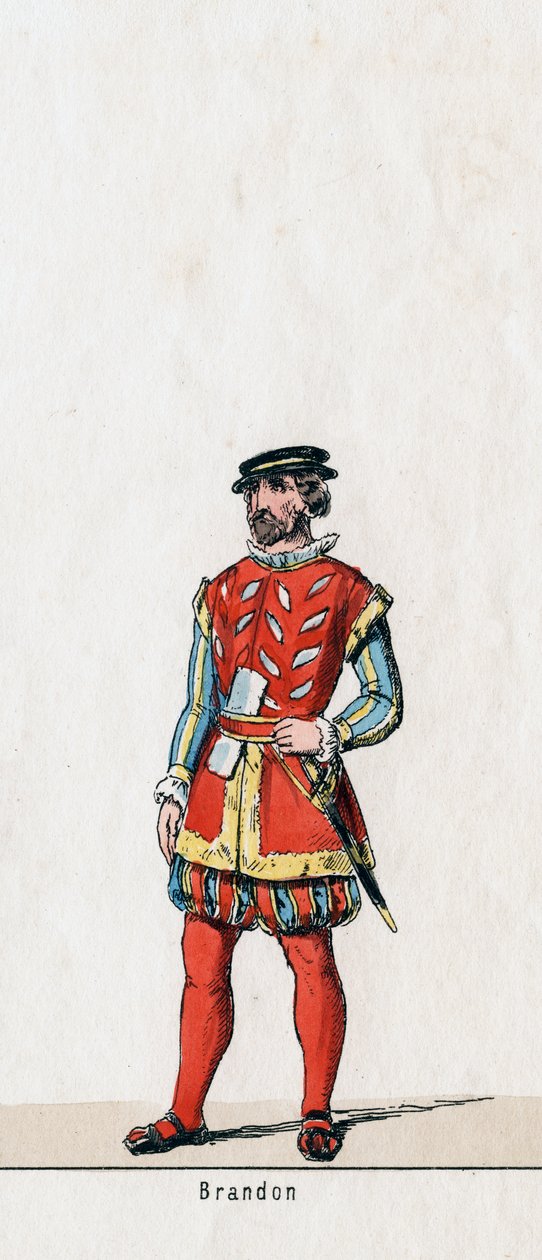 Brandon, kostumedesign til Shakespeares skuespil, Henry VIII, 1800-tallet af Unbekannt