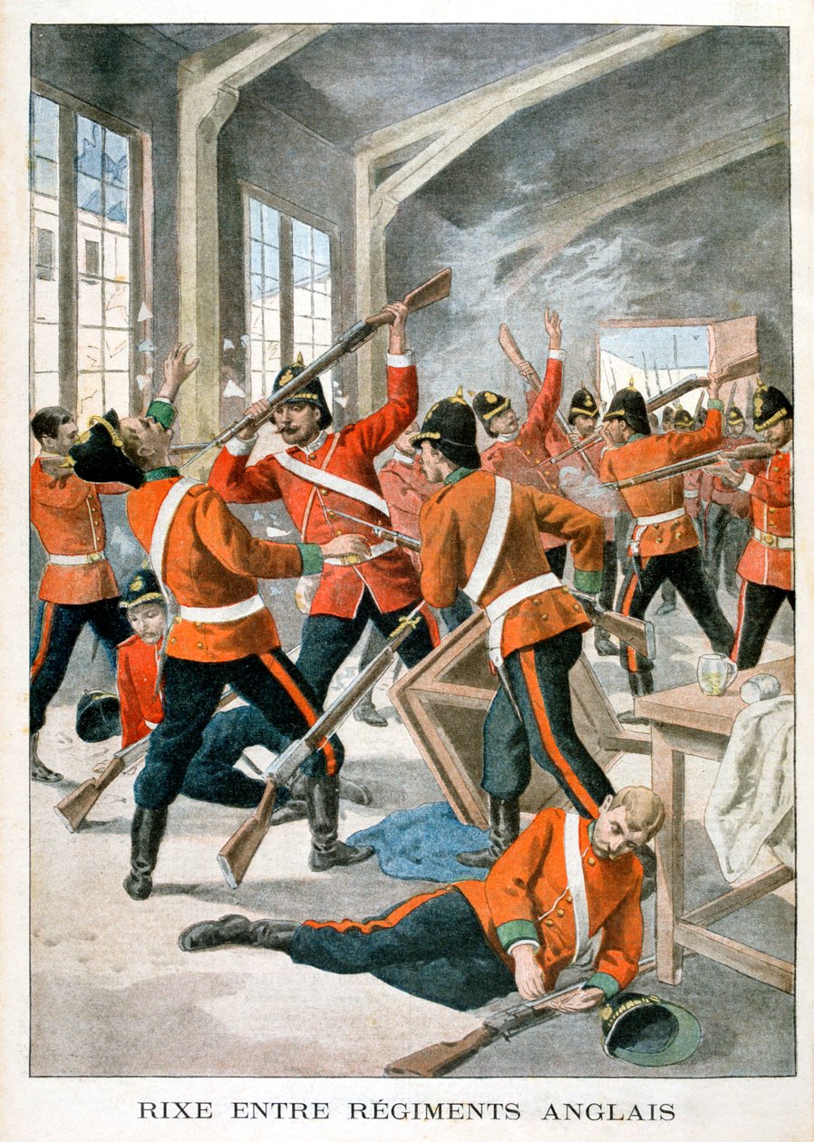 Slagsmål mellem britiske hærregimenter, 1901 af Unbekannt